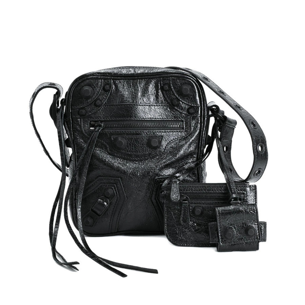 Balenciaga Luca Gold Shoulder Bag Black